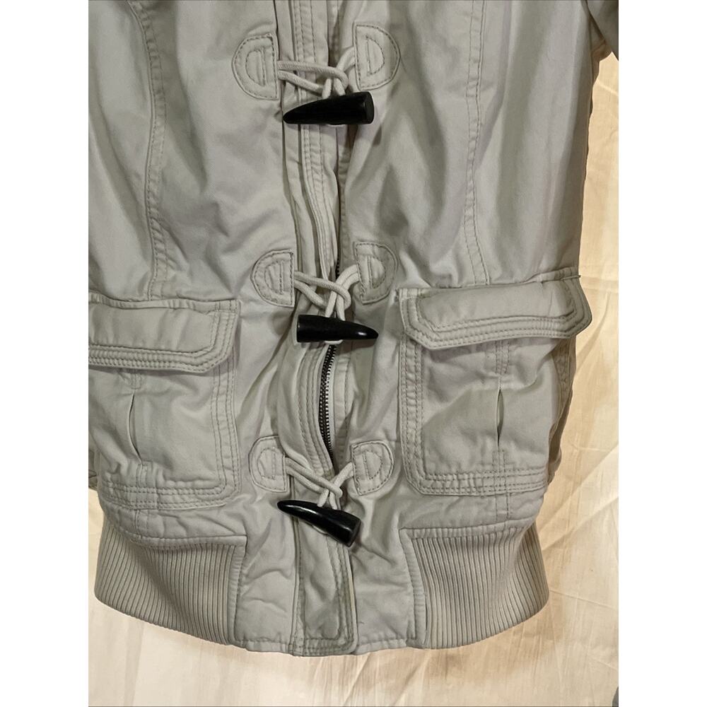 Abercrombie & Fitch Parka Jacket Coat Women’s Medium Lined Faux Fur Trim Hooded - Picture 2 of 16